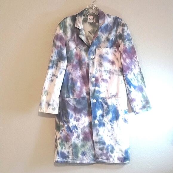 Fashion Seal Shane Tie-Dye 100% Cotton Uniform Science Professional Lab Coat 32 - Picture 1 of 14